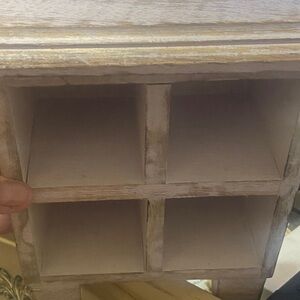 Small Rustic Wooden Cube Shelf in Whitewash